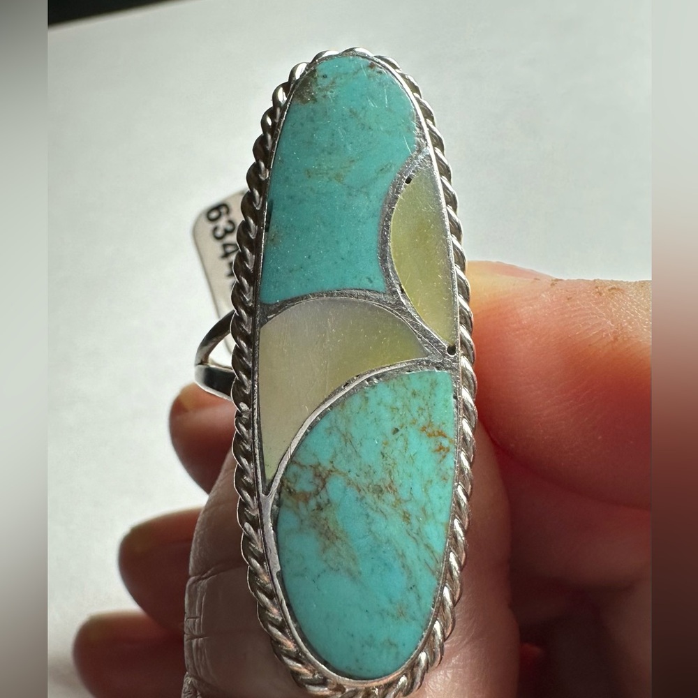 Turquoise and Mother Of Pearl Ring